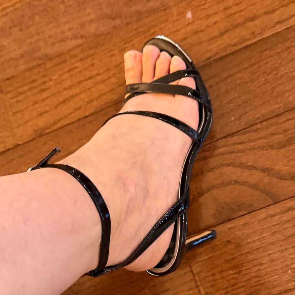 White House Black Market Glossy Black Heels